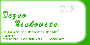 dezso miskovits business card